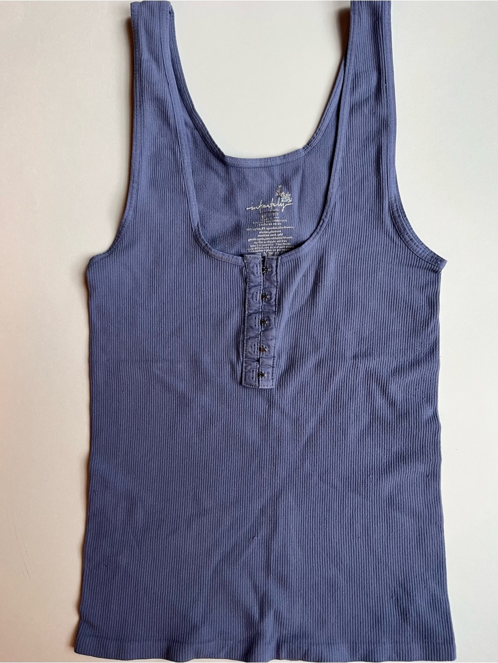 Intimately, by Free People, Women’s Ribbed Henley Tank Top - Dusty Blue